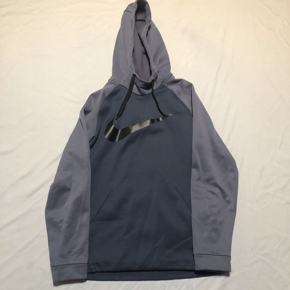 Nike Gray Dri-Fit Therma Training Hooded Pullover Blue/Purple Men's Small